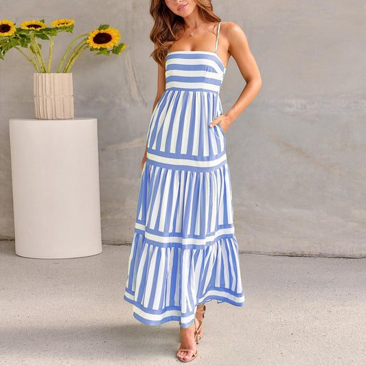 Printed Suspender Dress