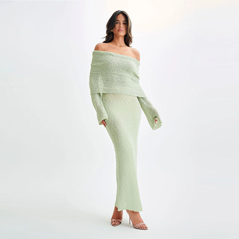 Strickkleid mit einer Schulter