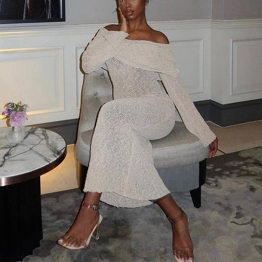 One-shoulder Knitted Dress