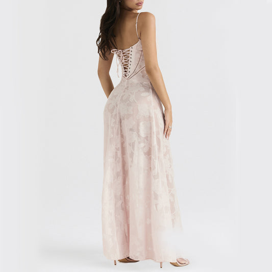 Flowers Lace Suspender Dress