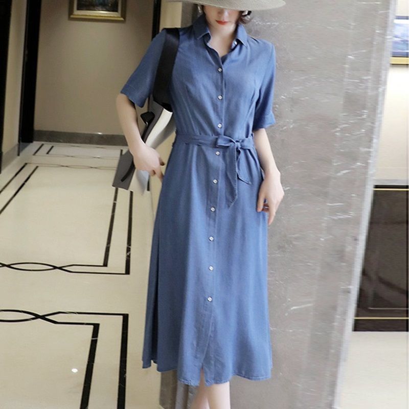 Mid-length Denim Dress