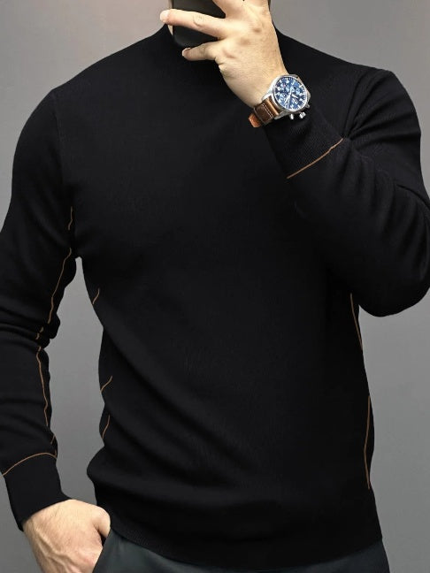 Gentle Knit Contrast Sweater