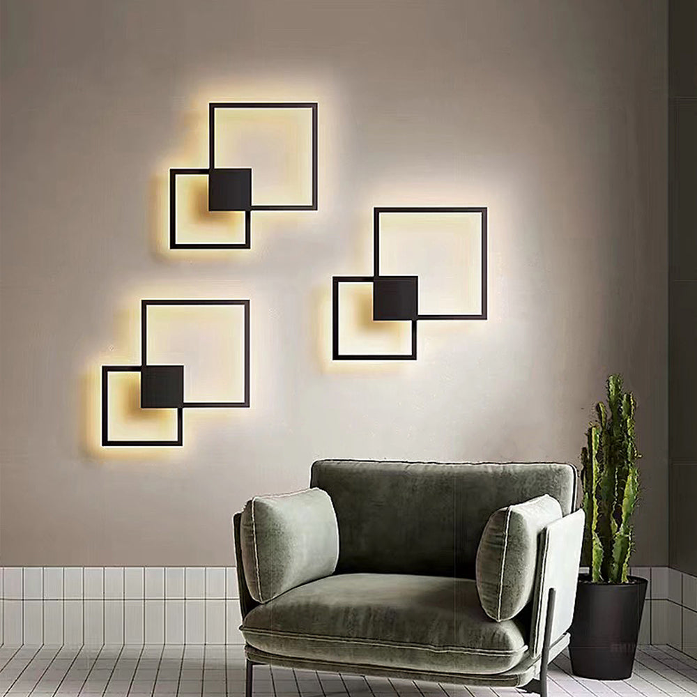 Geometric line LED shape wall light