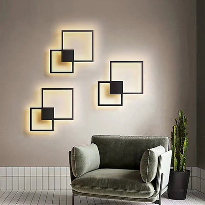 Geometric line LED shape wall light