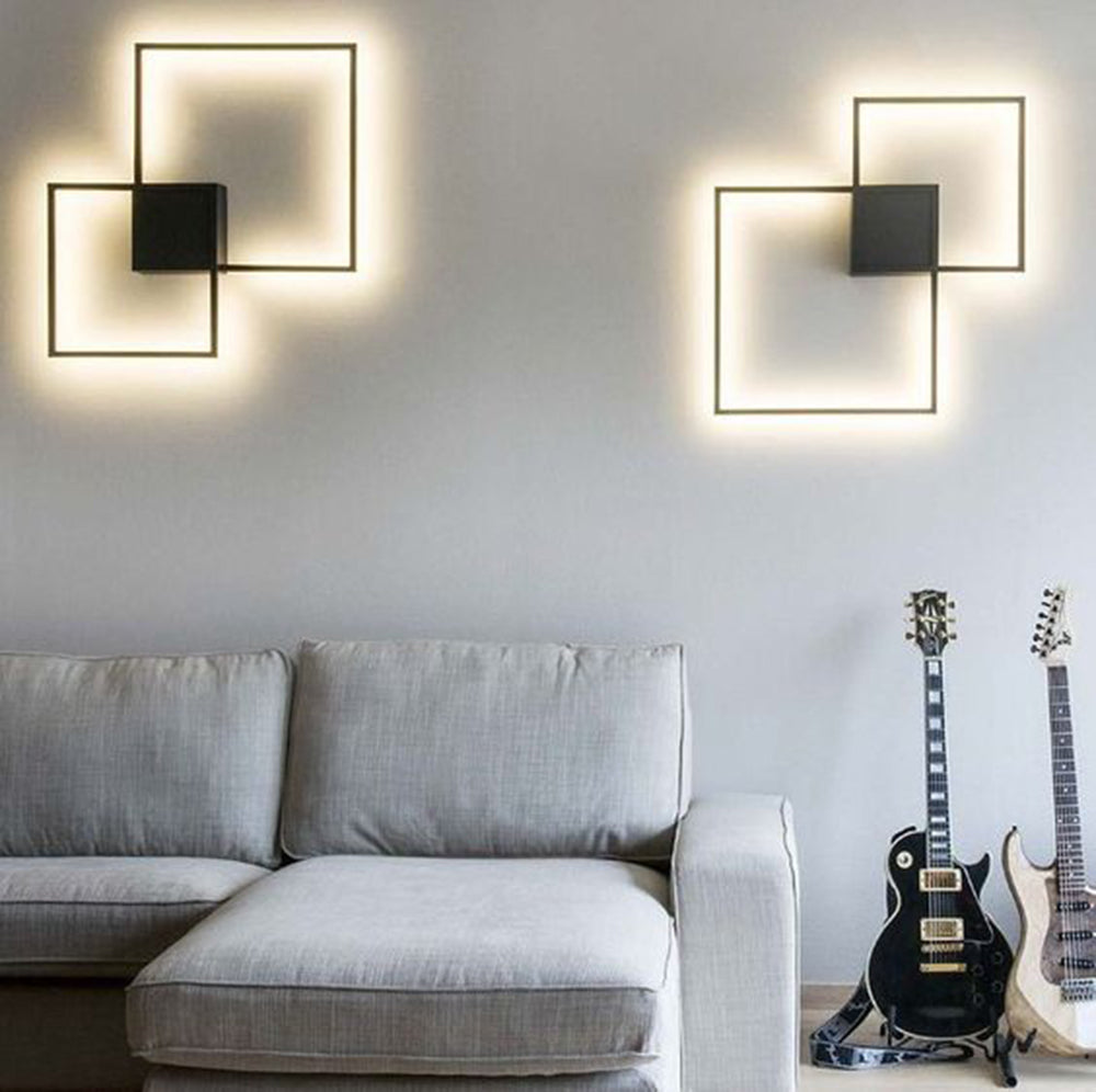 Geometric line LED shape wall light