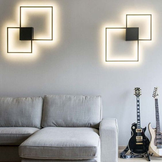Geometric line LED shape wall light
