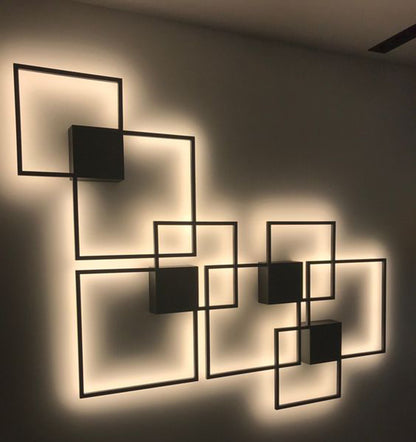 Geometric line LED shape wall light