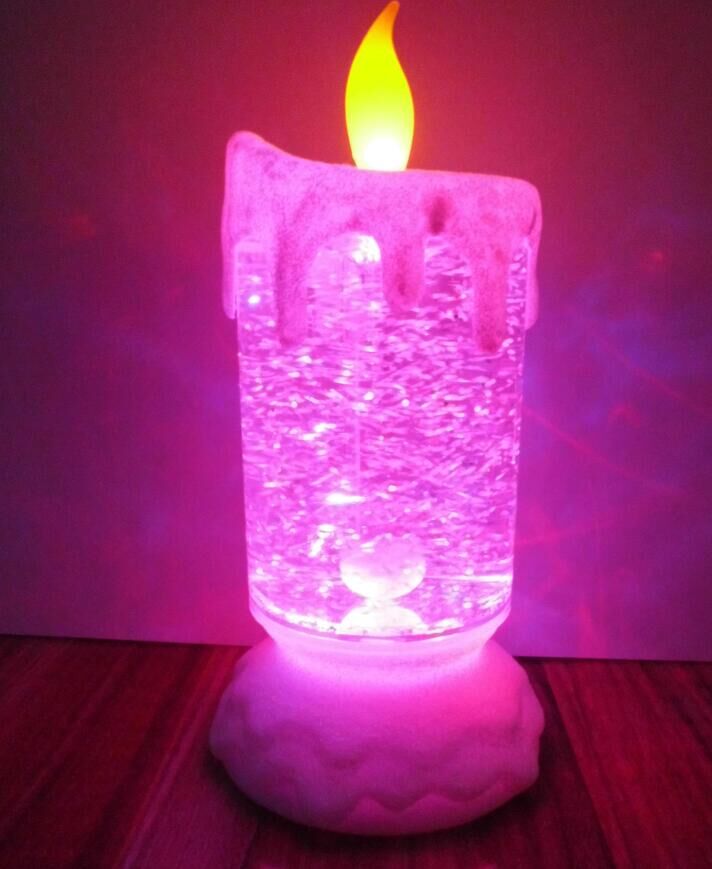 Colorful LED water turn candle light
