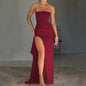 Robe longue bustier fendue