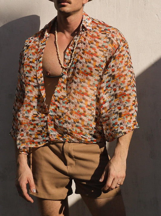 Retro Sheer Oversize Shirt
