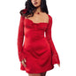Robe longue à manches longues en dentelle Y2K