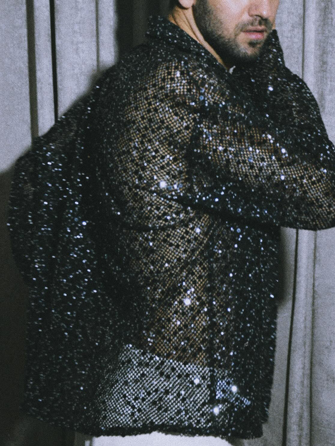 Black Sequin Sheer