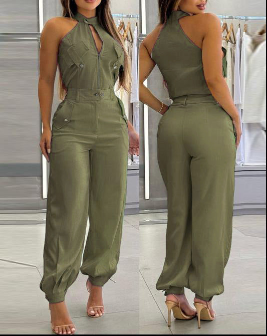 Halter Top Pants Two-piece Suit