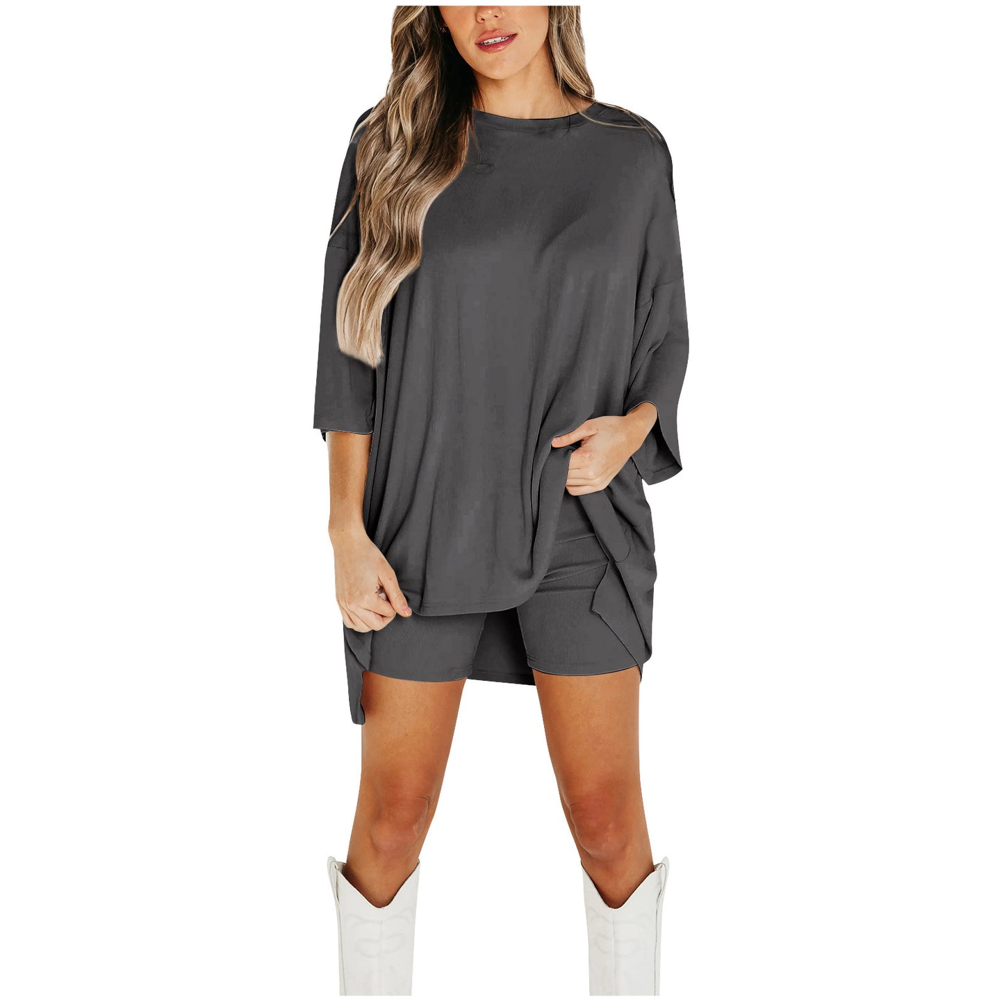 Chemise à manches courtes et pantalon slim moulant