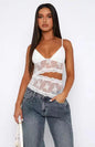 Lace Stitched Backless Tank Top