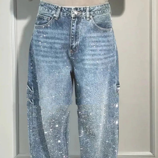 Ins Shiny Straight Jeans