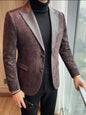 Jacquard Velvet Leather Blazer