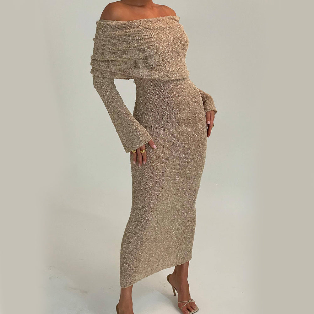 One-shoulder Knitted Dress