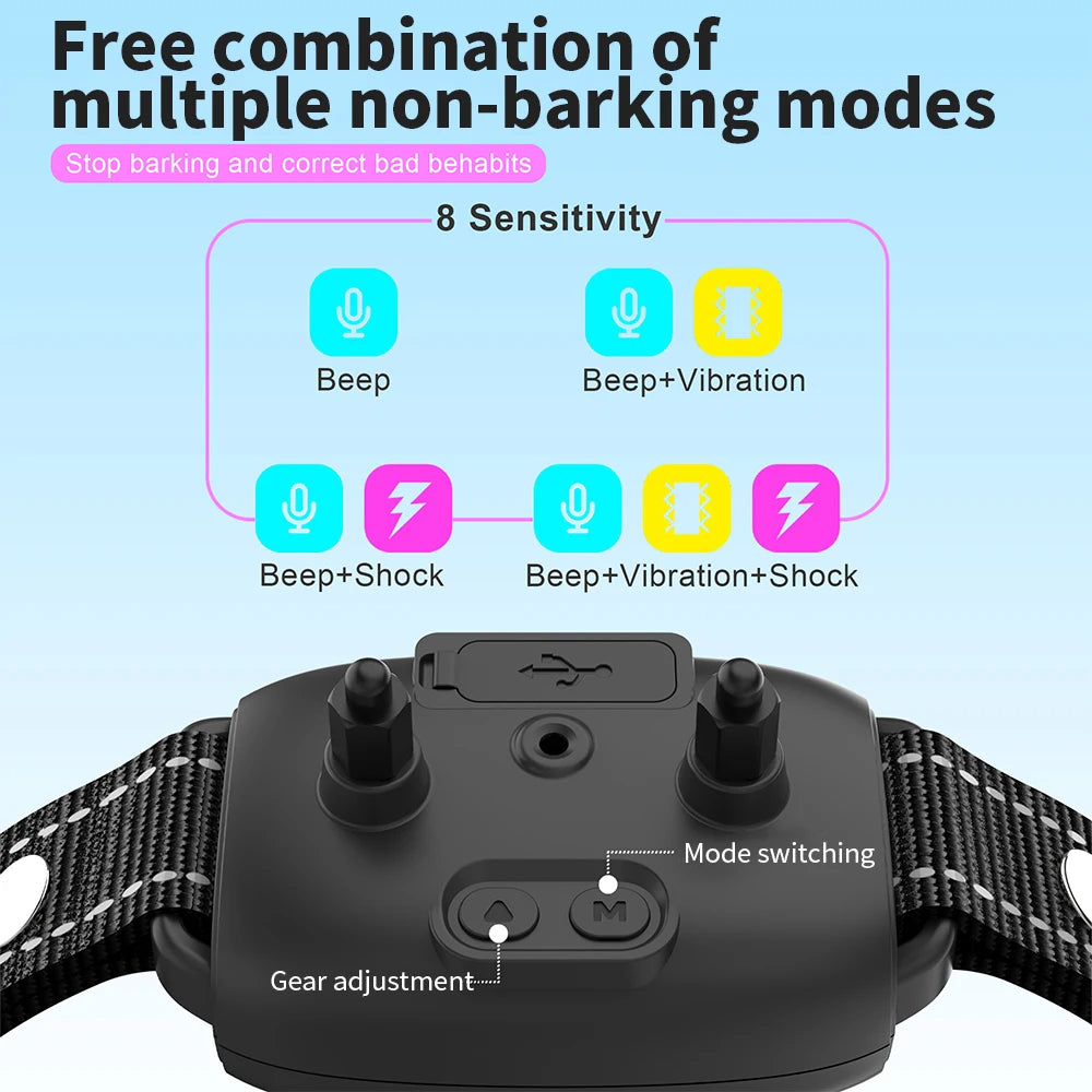 Collier anti-aboiement automatique intelligent pour chien