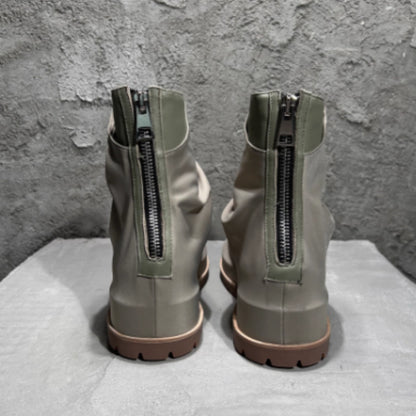 Bottes hautes plissées en cuir