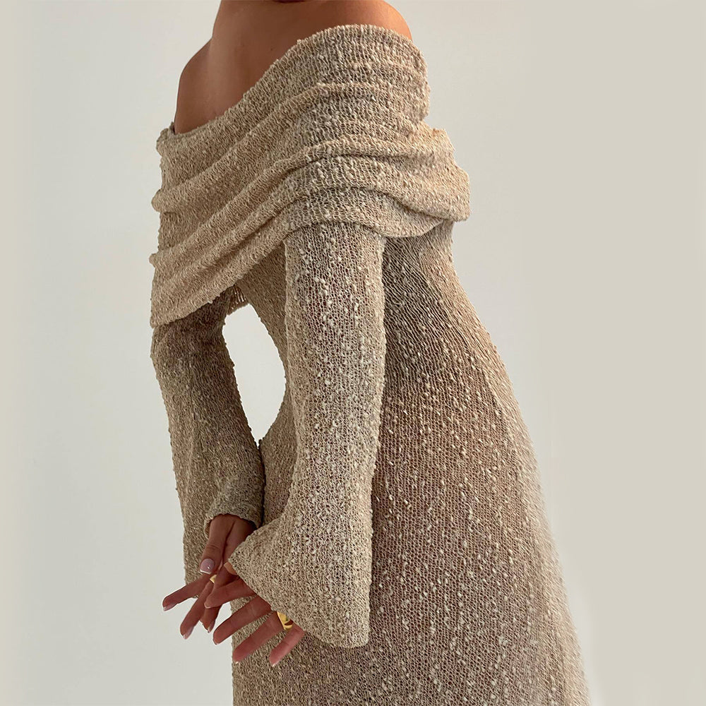 One-shoulder Knitted Dress