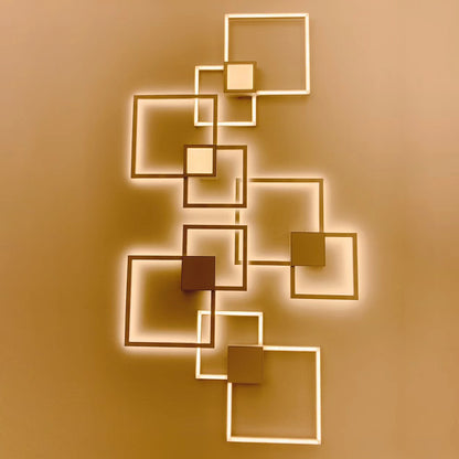 Geometric line LED shape wall light