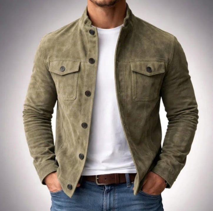 Faux Jacket Suede Tops