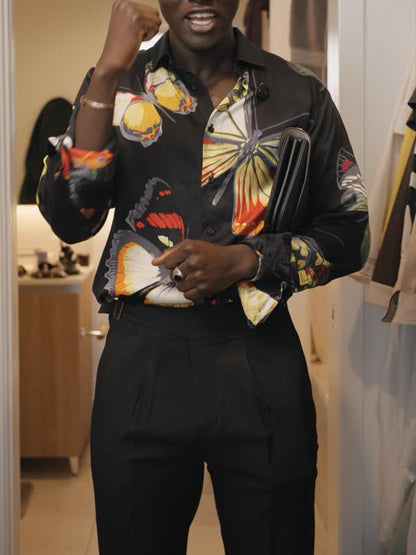 Vibrant Butterfly Motif Shirt