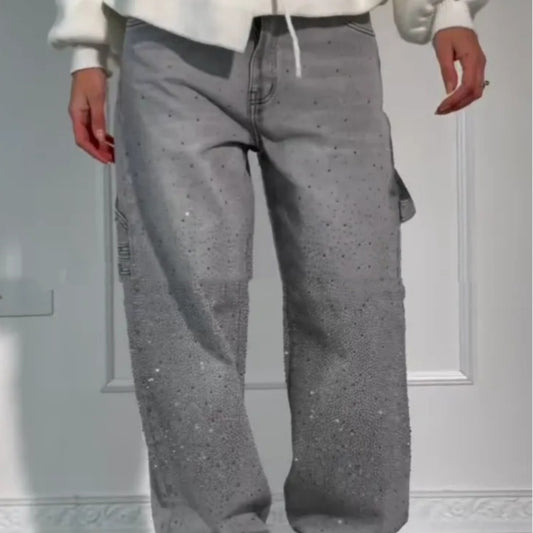 Ins Shiny Straight Jeans
