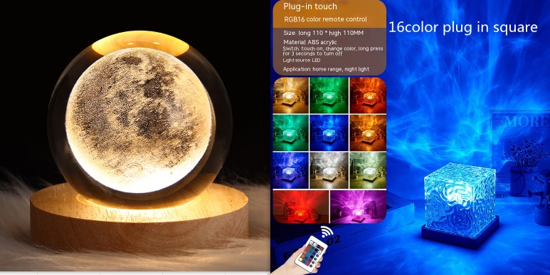 Projection Crystal Table Lamp