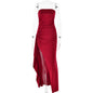 Robe longue bustier fendue