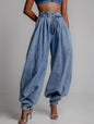 High Waist Zipper Denim Pants