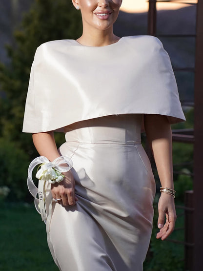 Satin Cape-style Fitted Maxi Set