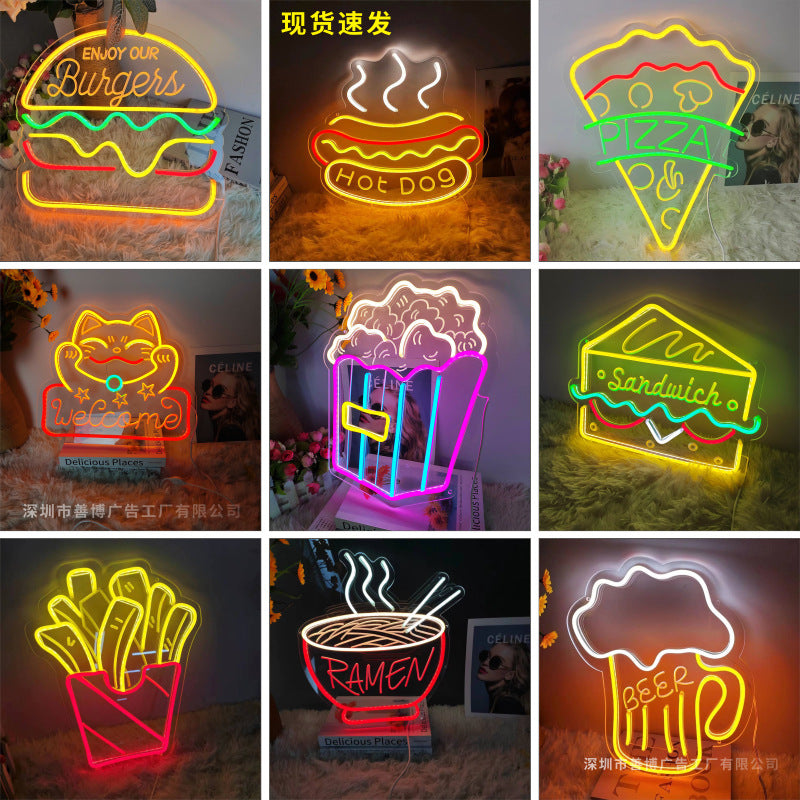 LED Neon Sign Hamburg0[er Light Pizza