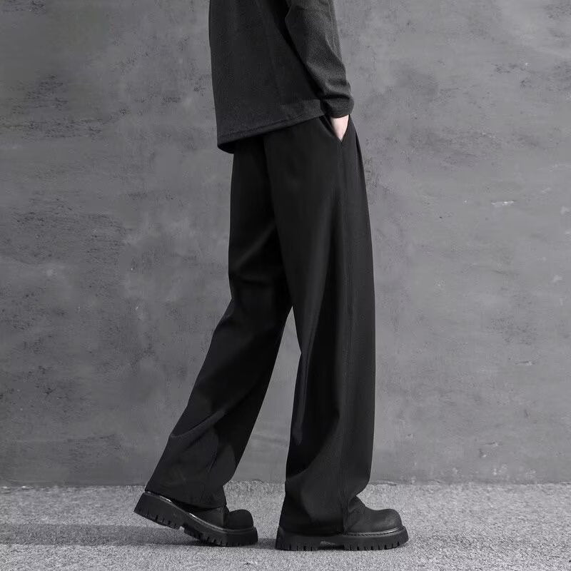 Pantalon de costume taille haute en soie