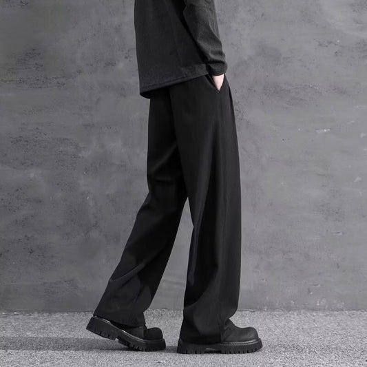 Silk High-Waist Suit Trousers