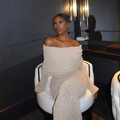 One-shoulder Knitted Dress