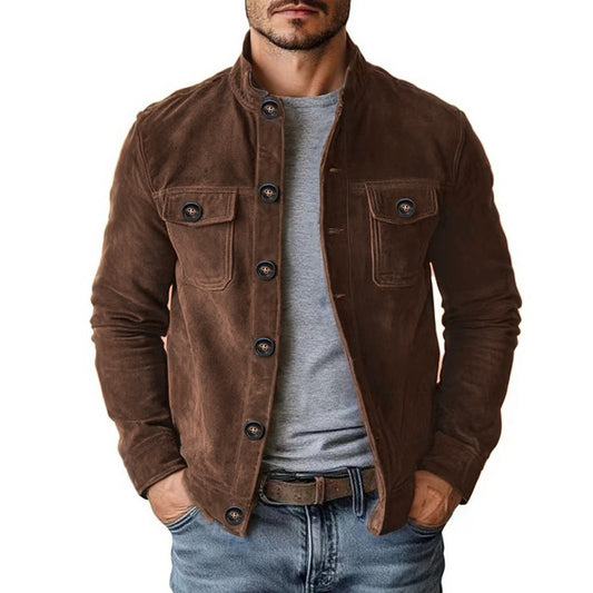 Faux Jacket Suede Tops