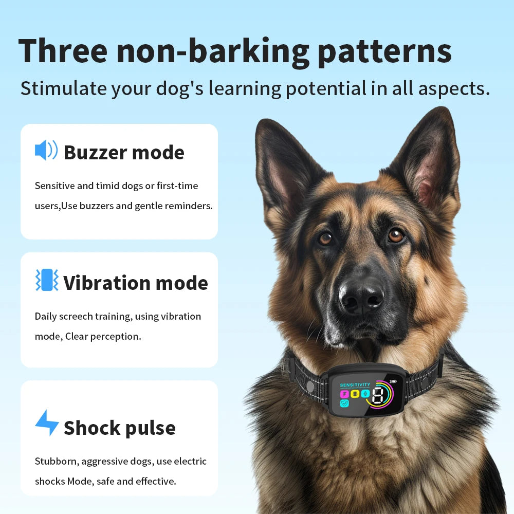 Collier anti-aboiement automatique intelligent pour chien