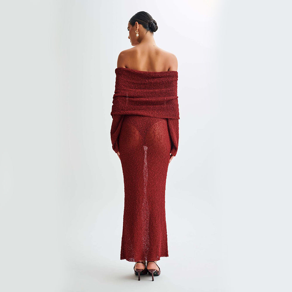 One-shoulder Knitted Dress
