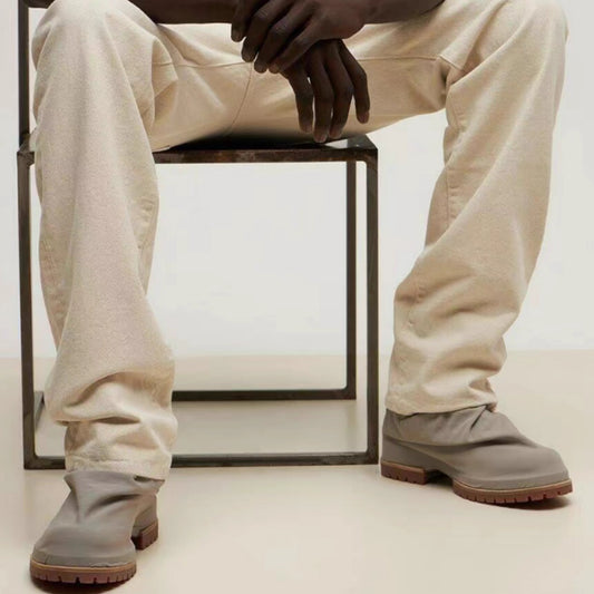 High-top Pleated Leather Boots