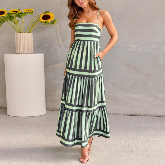 Printed Suspender Dress