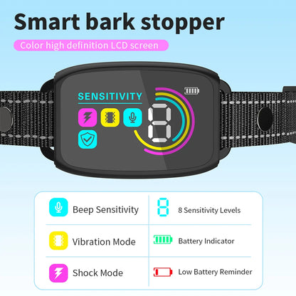 Collier anti-aboiement automatique intelligent pour chien