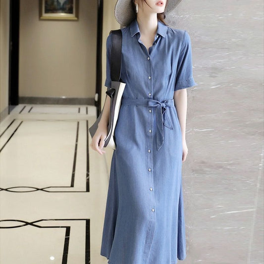 Mid-length Denim Dress