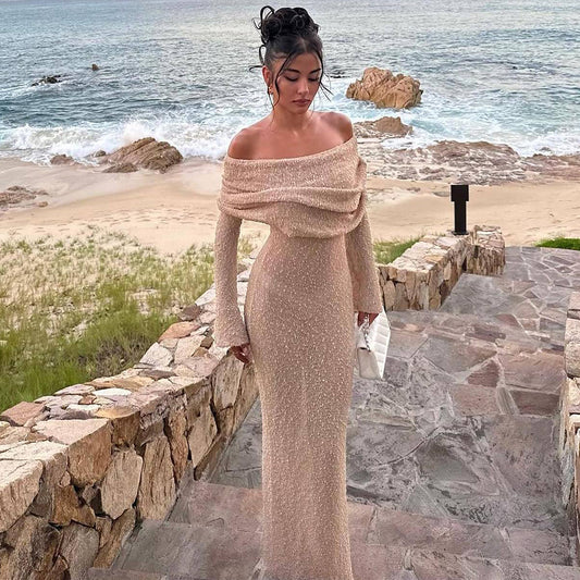 One-shoulder Knitted Dress