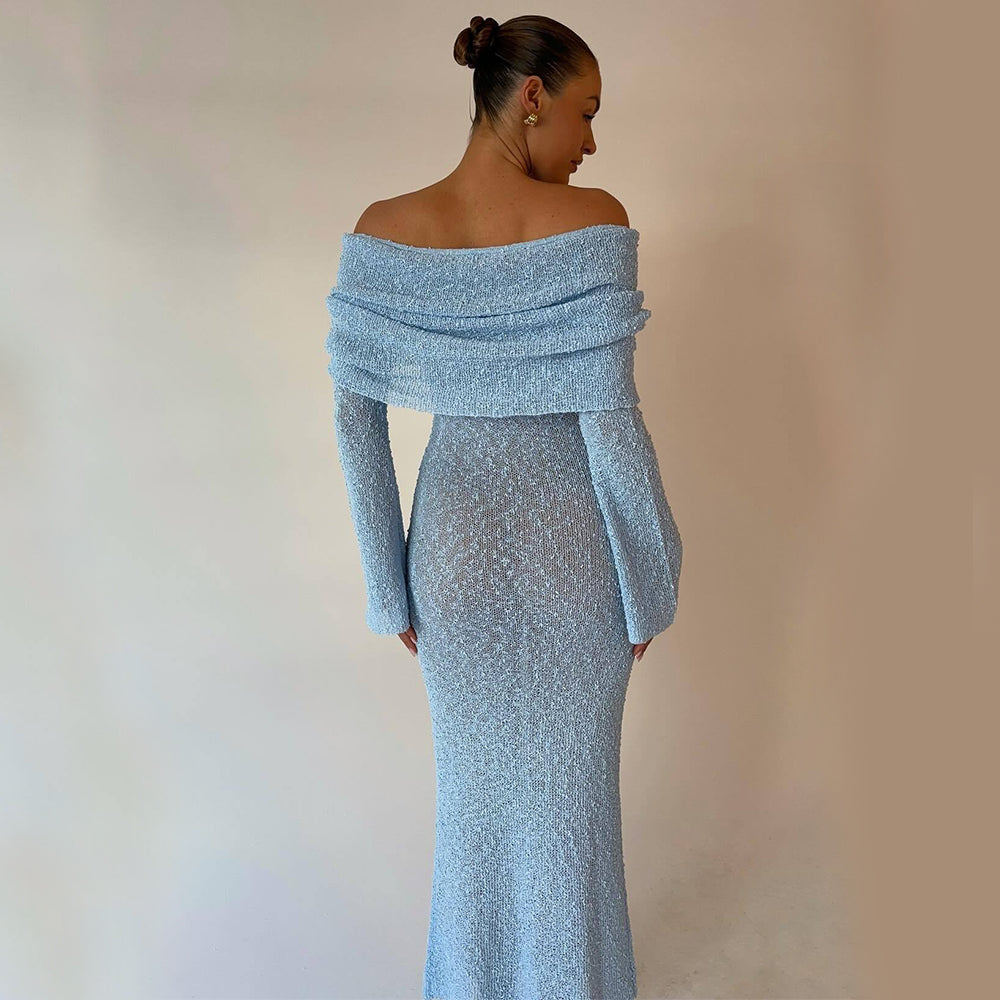 One-shoulder Knitted Dress