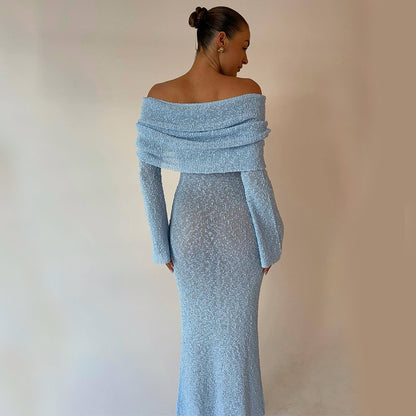 One-shoulder Knitted Dress