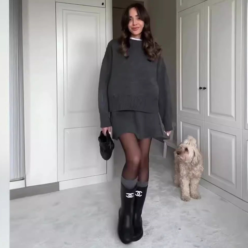 Elegant High Waist Mini Skirt Outfit