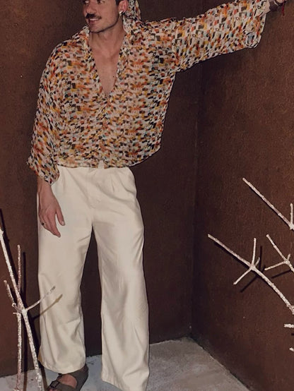 Retro Sheer Oversize Shirt