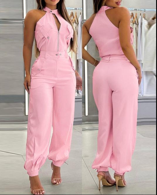 Halter Top Pants Two-piece Suit